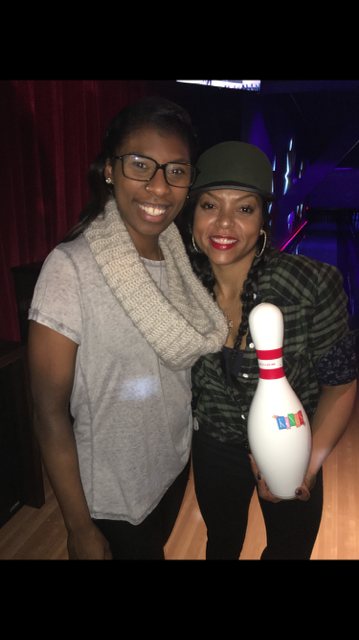 Golden Globe Winner Taraji P. Henson visits Kings Bowl Lincoln Park