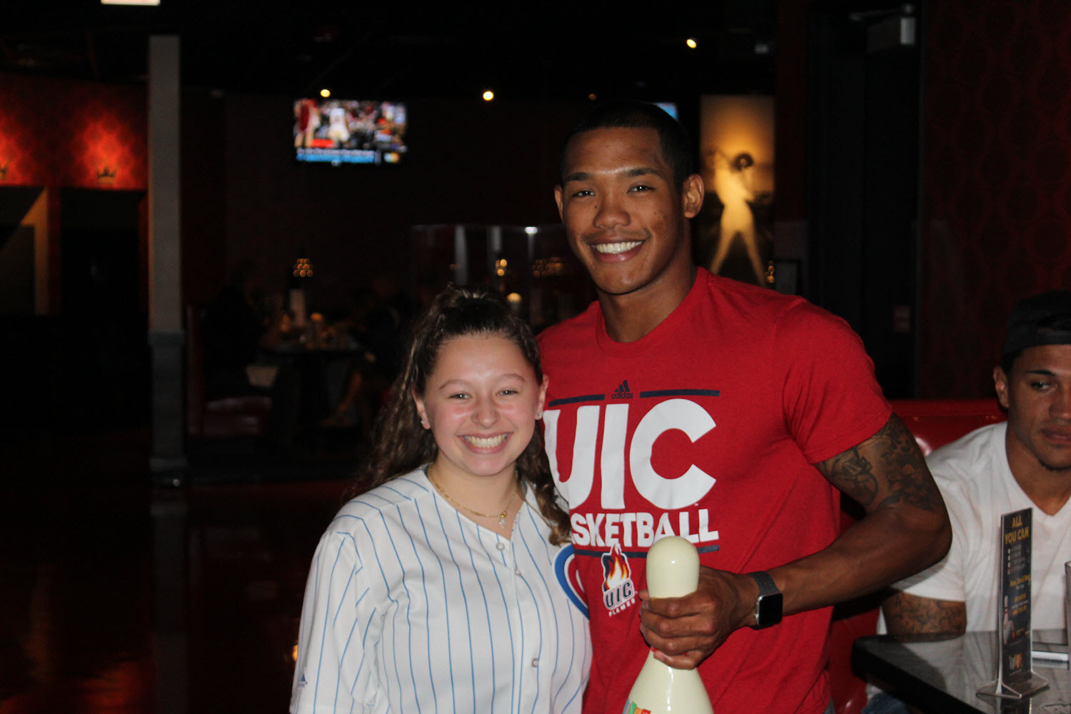 Chicago Cubs’ Addison Russell visits Kings Bowl Lincoln Park