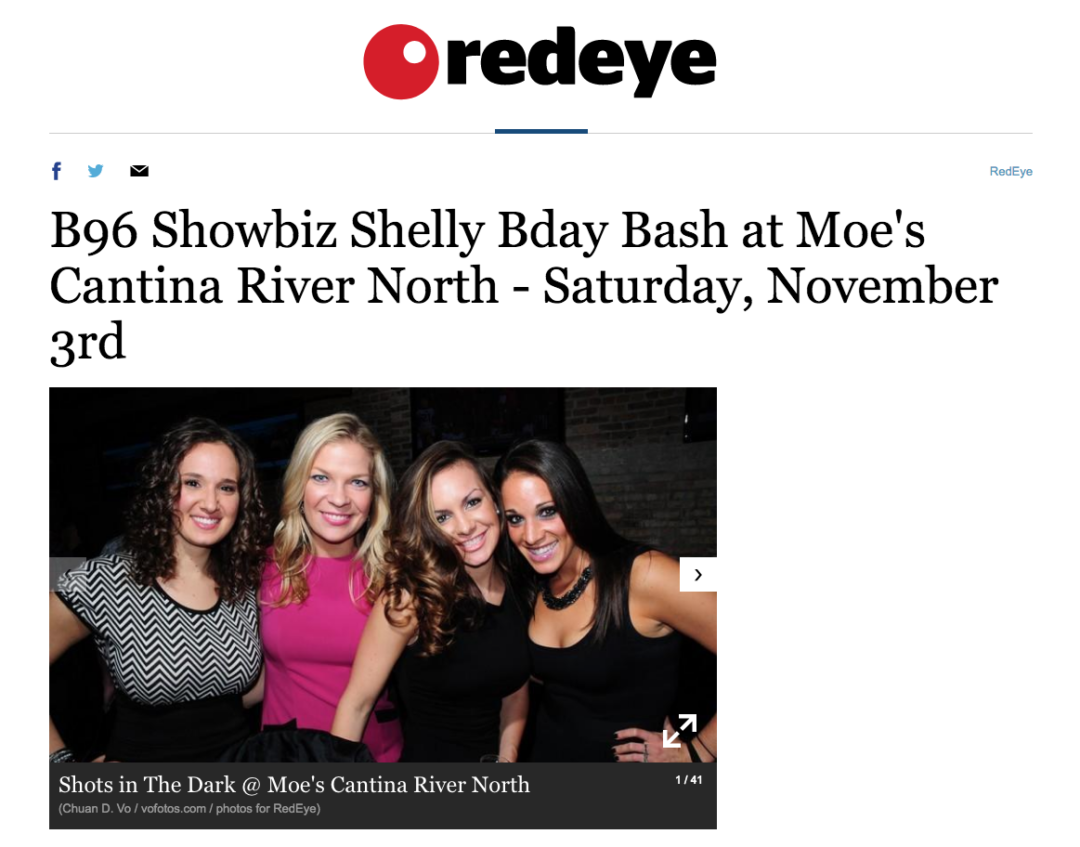 Shelly’s Birthday Covered By RedEye