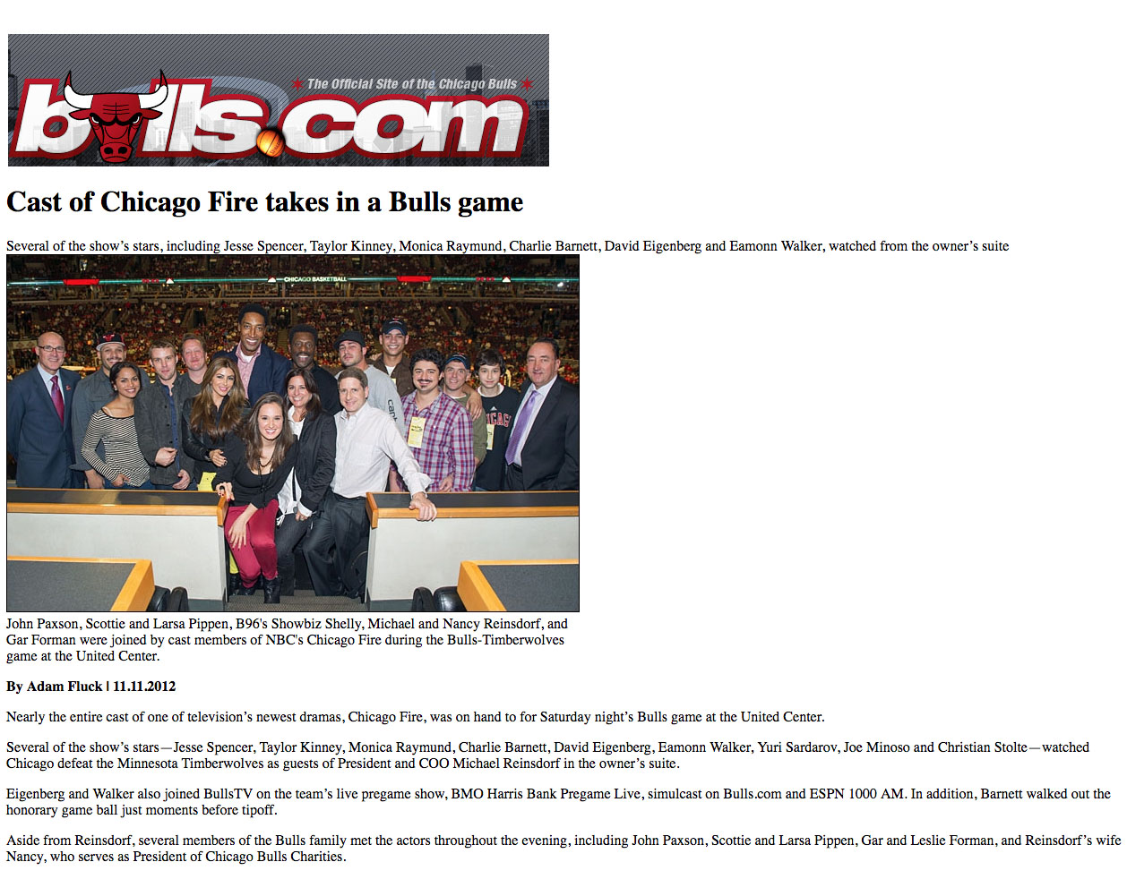 Bulls Game With “Chicago Fire” Cast
