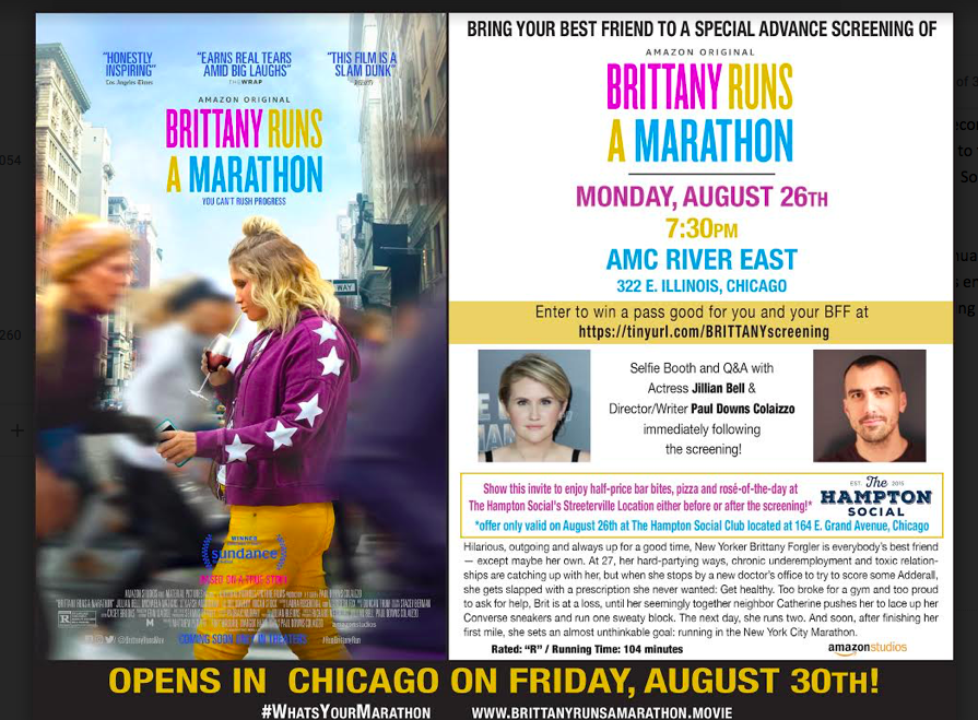 See a Special Screening of BRITTANY RUNS A MARATHON